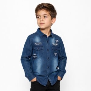 CAMISA JEANS NIÑO M/LARGA
