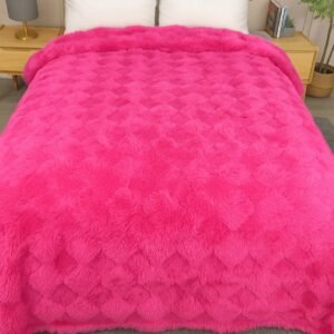 MANTA PIEL CONEJO ROMBOS DOS PLAZAS